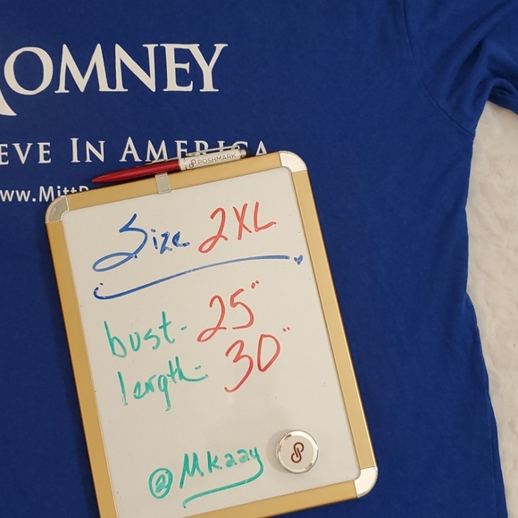 MITT ROMNEY 'Believe in America' blue short sleeve ommemorative graphic tee 2XL - Picture 3 of 4